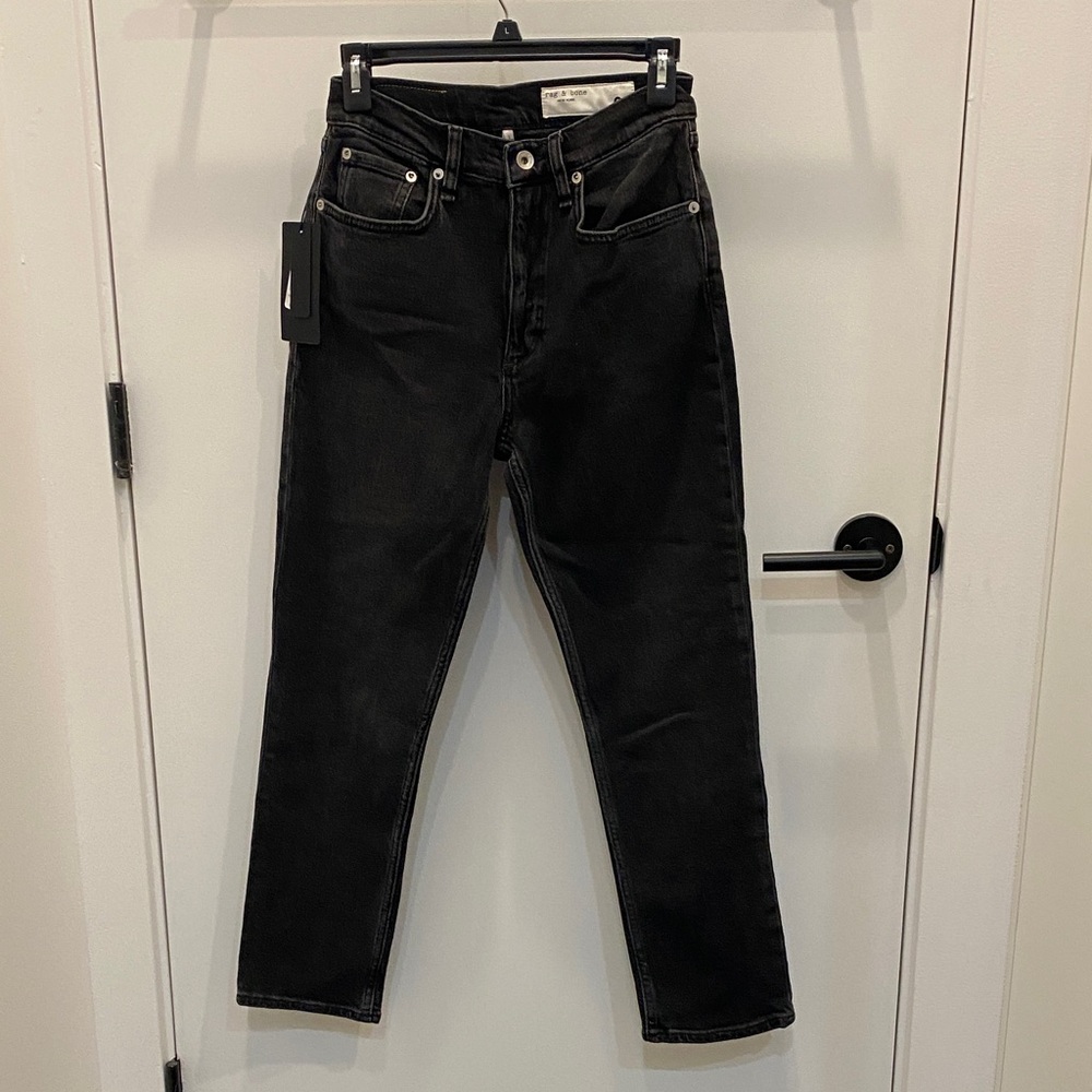 rag & bone Women's Black Straight Leg Jeans